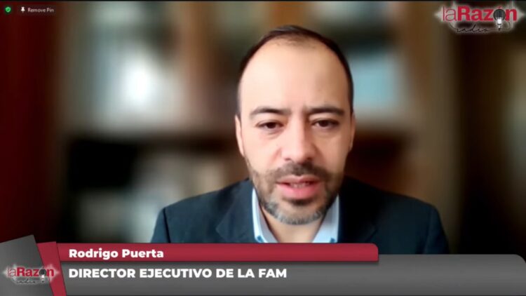 Rodrigo Puerta, de la FAM. vía Zoom con La Razón.