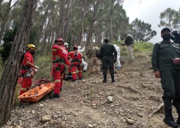 Personal de Bomberos en tareas de rescate. Foto: APG