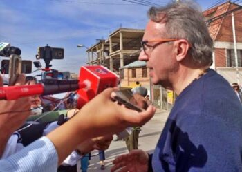 El vocero presidencial Jorge Richter en Cochabamba.