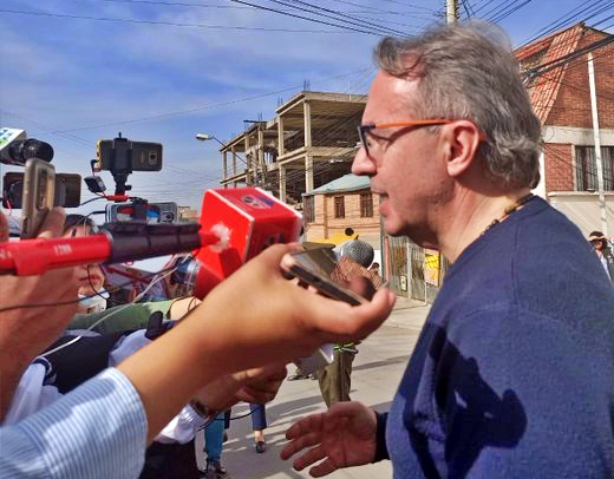 El vocero presidencial Jorge Richter en Cochabamba.
