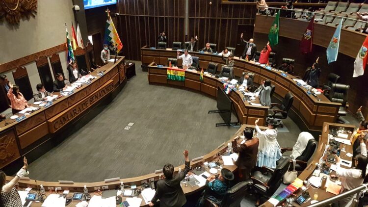 La sesión de la Cámara de Senadores que aprobó la ley del Censo.