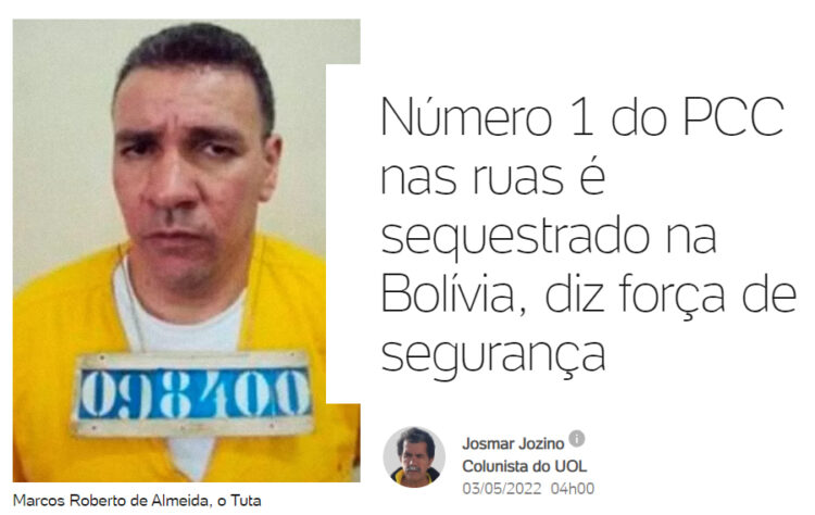 Captura de la primicia del periodista Josmar Jozino