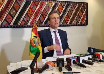 El expresidente Jorge Quiroga, en rueda de prensa este miércoles. Foto: Pedro Luna
