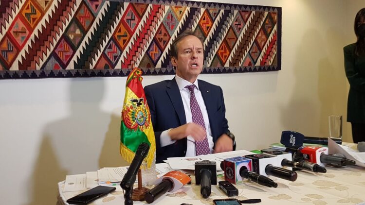 El expresidente Jorge Quiroga, en rueda de prensa este miércoles. Foto: Pedro Luna