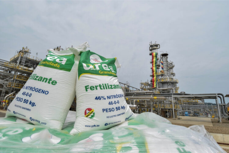 Productos acabados de urea en la planta de Bulo Bulo.