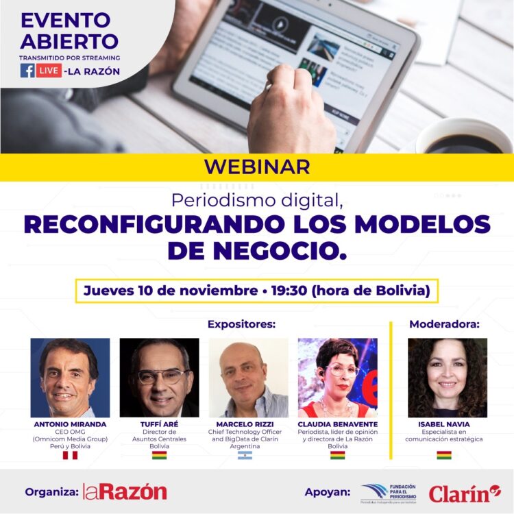 Webinar de La Razón: ‘Periodismo digital, reconfigurando los modelos de negocio’
