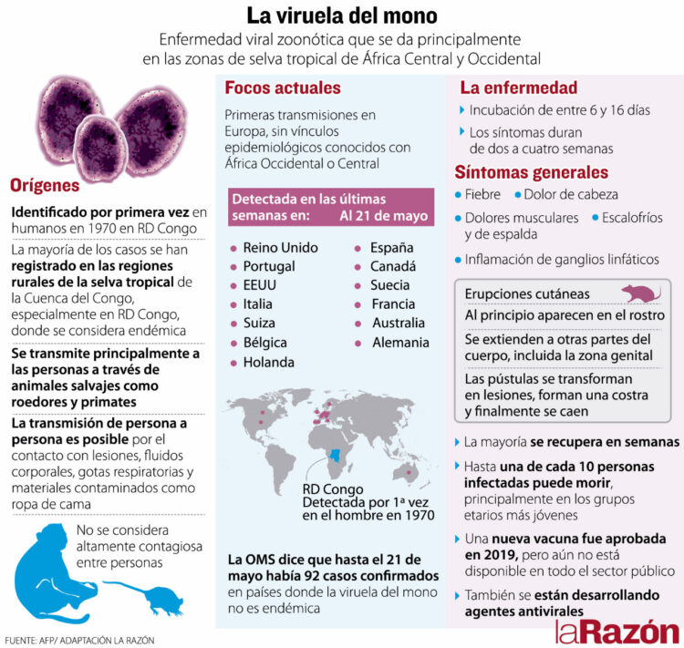 El Ministerio de Salud descarta casos confirmados de viruela del mono en el país
