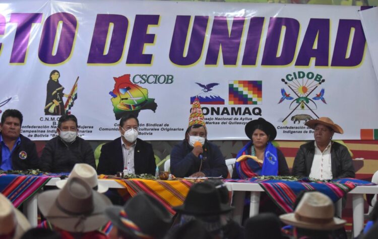 El Pacto de Unidad, el MAS y el Gobierno ‘enfrentarán juntos los intentos desestabilizadores’