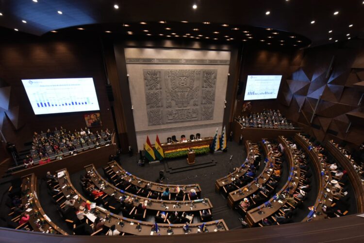 El presidente Arce brinda informe sobre su gestión de Gobierno en la Asamblea Legislativa. Foto: Rowdy Cazón-La Razón