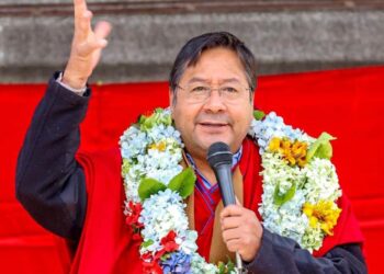 El presidente Luis Arce durante un acto oficial. Foto: @LuchoXBolivia.