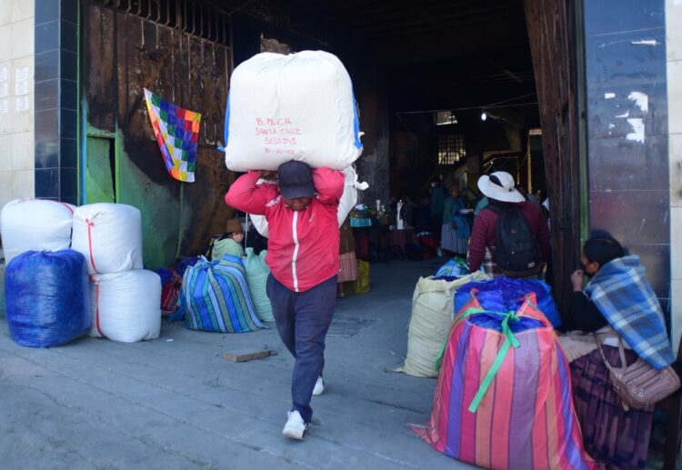 La actividad comercial en el mercado de Villa El Carmen. Foto: Rodwy Cazón.