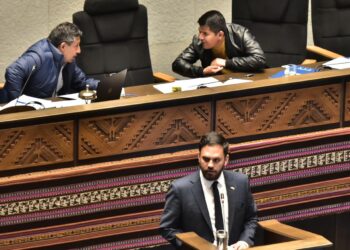 El ministro Del Castillo cuando brindó un informe ante el Legislativo. Foto: Rodwy Cazón.