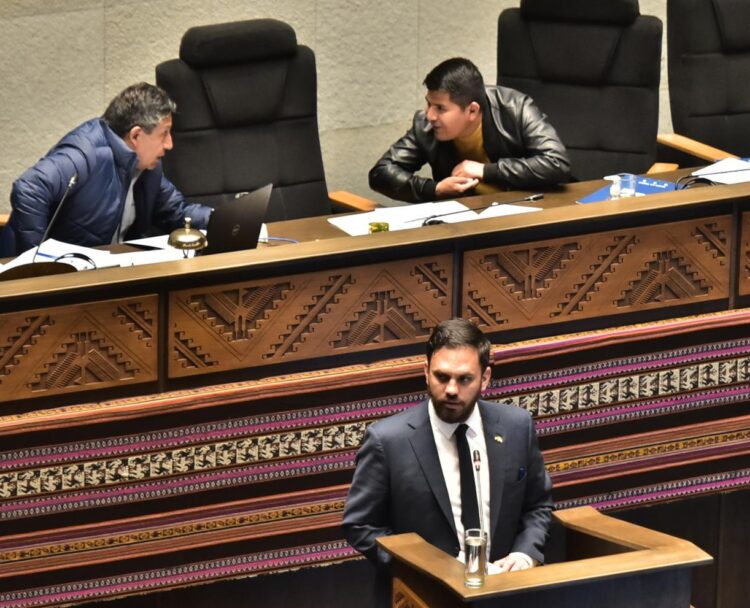 El ministro Del Castillo cuando brindó un informe ante el Legislativo. Foto: Rodwy Cazón.