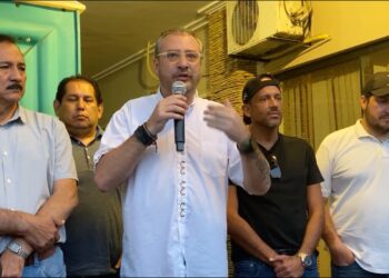Calvo, junto a otros líderes, durante una rueda de prensa. Foto: CPSC.