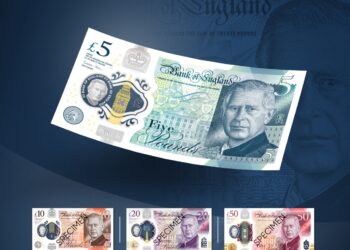 Reino Unido desvela los primeros billetes con la efigie de Carlos III.