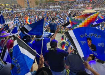La concentración del MAS en Sacaba, Cochabamba. Foto: MAS-IPSP