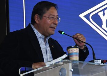 El presidente Luis Arce, durante un acto oficial. Foto: ABI.