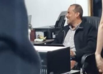 Camacho en instalaciones de al FELCC de La Paz. Foto: La Razón.