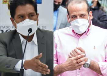 El ministro de Salud y El Gobernador de Santa Cruz. Foto: Composición La Razón
