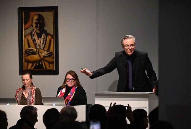 La subasta del autorretrato de Max Beckmann pintado en 1943. Foto: AFP