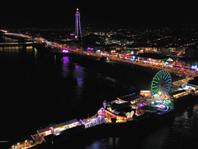 Vista aérea de la localidad británica de Blackpool, al noroeste de Inglaterra. Foto: AFP.