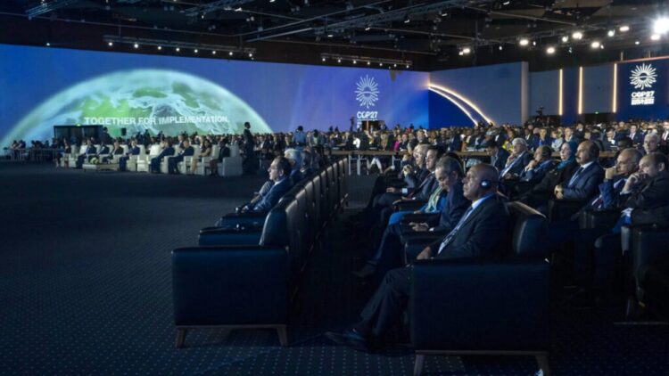 Líderes mundiales durante la cumbre del clima COP27 de la ONU. Foto: AP.