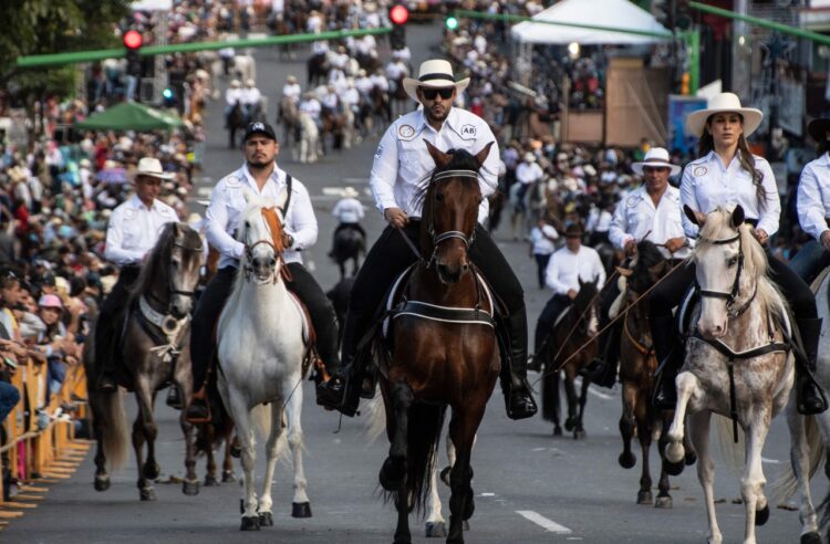 Cientos de caballos desfilaron en 'El Tope', en Costa Rica. Foto: AFP