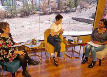 La directora de la Coordinadora de la Mujer, Tania Sánchez, y la directora del Servicio Plurinacional de la Mujer y Despatriarcalización, Wendy Pérez, en entervista en Piedra, Papel y Tinta. Foto: Captura