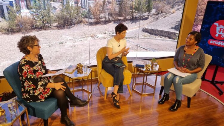 La directora de la Coordinadora de la Mujer, Tania Sánchez, y la directora del Servicio Plurinacional de la Mujer y Despatriarcalización, Wendy Pérez, en entervista en Piedra, Papel y Tinta. Foto: Captura
