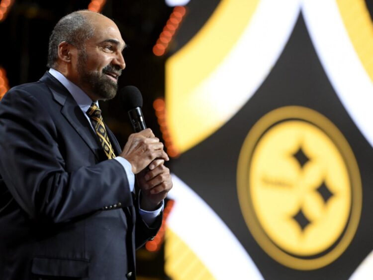 Franco Harris durante la ceremonia del Draft de la NFL el 28 de abril de 2022 en La Vegas, Nevada. Foto: AFP.