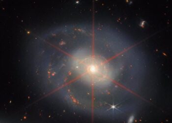 La galaxia espiral 'NGC 7469', imagen de diciembre del telescopio James Webb. Foto: ESA.