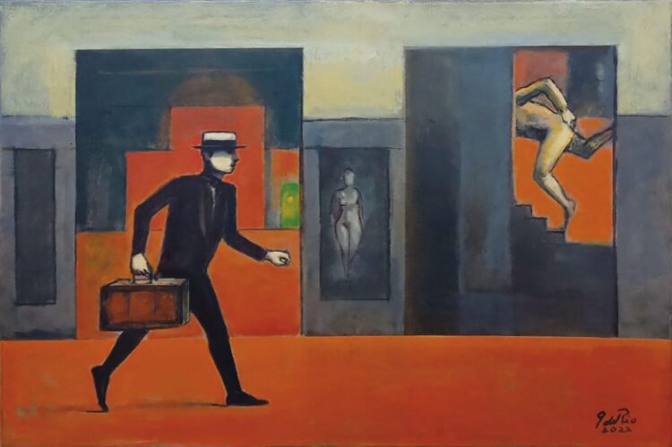 El óleo sobre lienzo 'Business day', de Gustavo del Río, una de las obras en subasta. Foto: Altamira