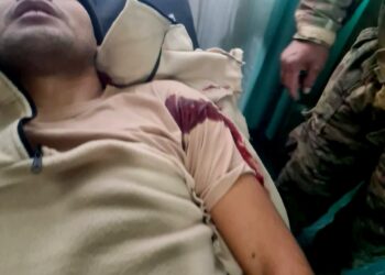 Uno de los heridos durante los enfrentamientos entre "chuteros" y militares