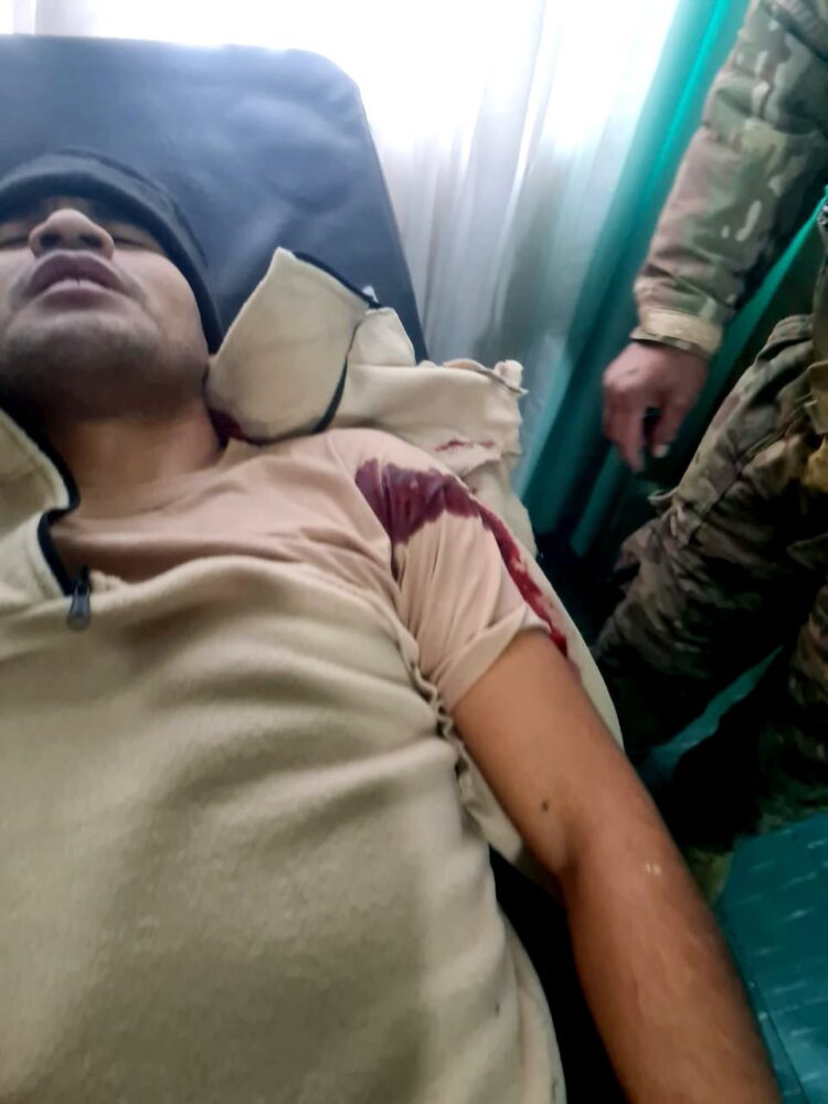 Uno de los heridos durante los enfrentamientos entre "chuteros" y militares