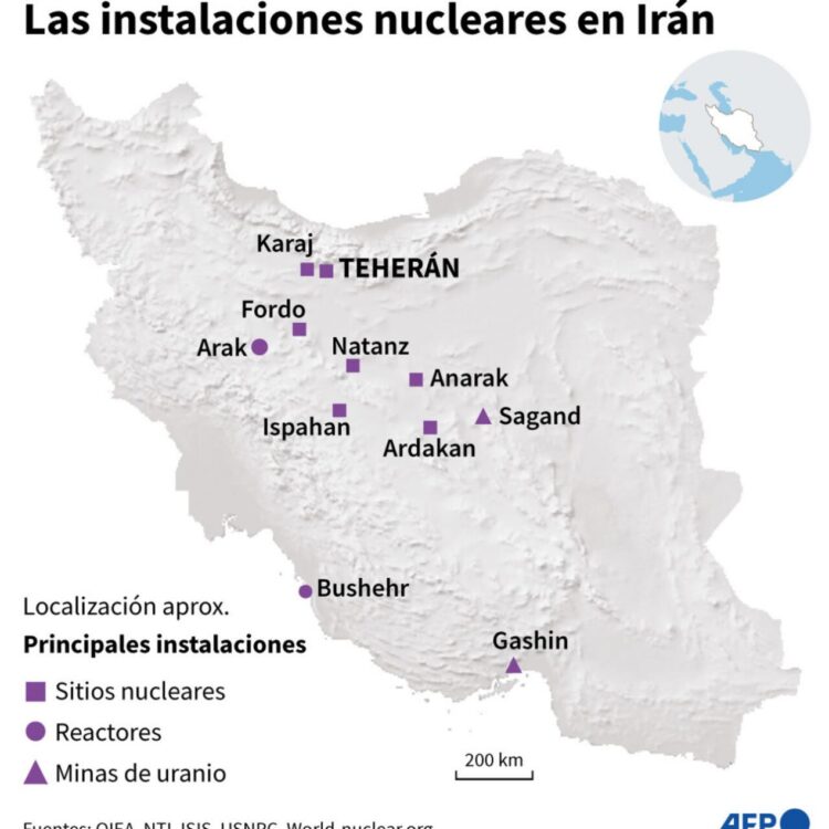 Las instalaciones nucleares en Irán. Foto: AFP.