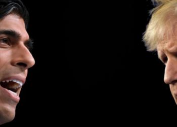 Combinación de fotos creada el 21 de octubre en Londres con el exministro de Finanzas Rishi Sunak (I) y el exprimer ministro Boris Johnson (D), posibles aspirantes al gobierno británico. Foto: AFP.