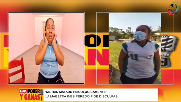 La maestra pide disculpas públicas. Foto: captura