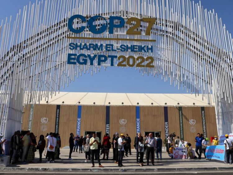 El centro de convenciones de Sharm el Sheij, Egipto, donde se debatió los efectos del cambio climático en la moda a nivel mundial. Foto: AFP.