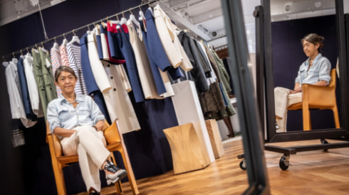 La diseñadora de Madison Blue Mariko Nakayama, es una representante de la moda japonesa posicionada en Francia. Foto: AFP.