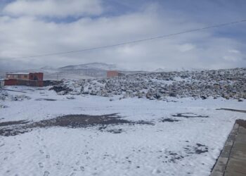Bajó las temperaturas y Tambo Quemado se viste de blanco. Foto: Miguel Flores
