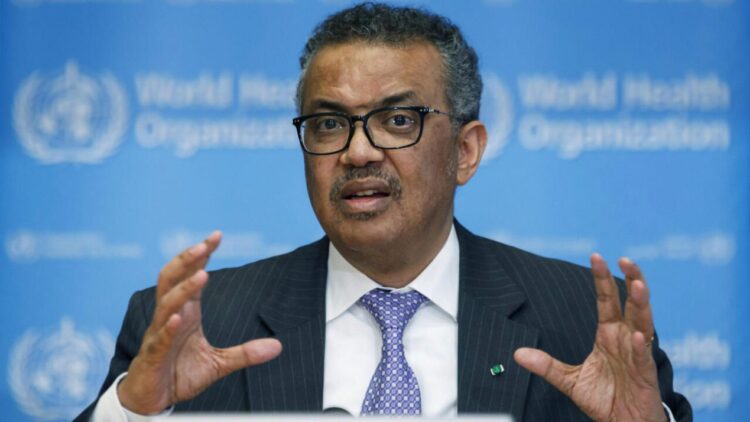 Tedros Ghebreyesus director de la OMS durante una conferencia de prensa. Foto: AP.