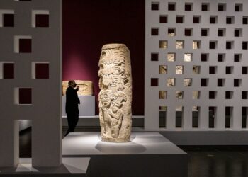 Una de las piezas mayas exposición en Nueva York. AFP