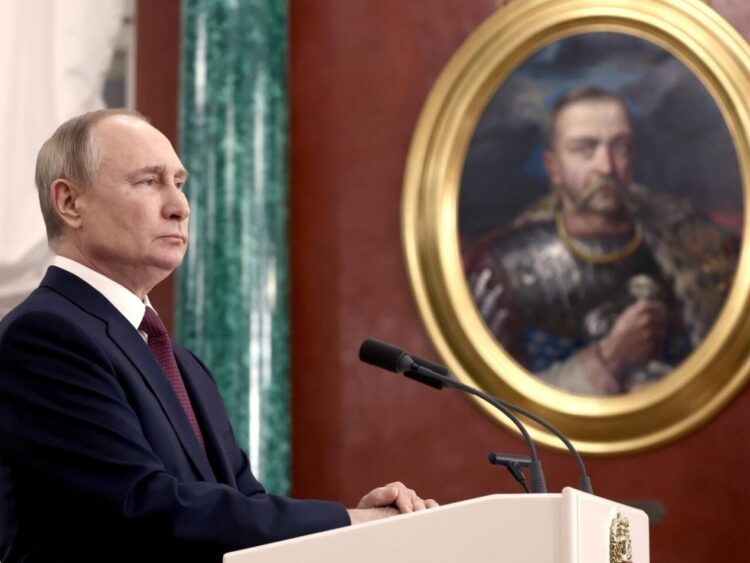 El presidente ruso, Vladimir Putin, el 22 de diciembre de 2022 en Moscú,difundida por la agencia estatal rusa Sputnik. Foto: AFP.