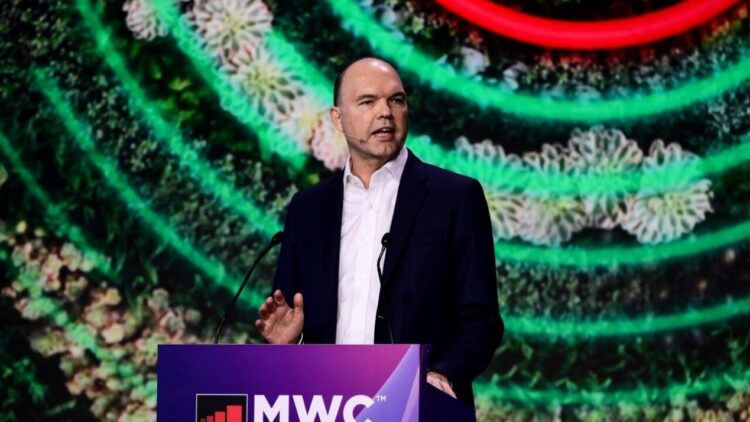 Nick Read, director general de Vodafone, el 28 de febrero en Barcelona. Foto: AFP.