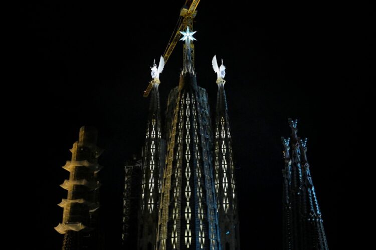 Una fase se construcción de la basílica de la Sagrada Familia. Foto: AFP