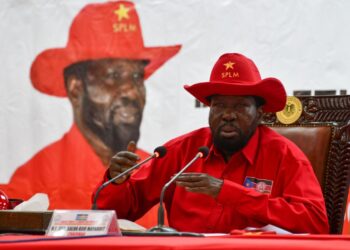 Salva Kiir, presidente de Sudán del Sur, el 2 de diciembre de 2022 en Juba. Foto: AFP.