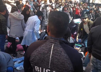 Escenas de pánico hubo el lunes en el coliseo de la Tomás Frías. Foto: RRSS
