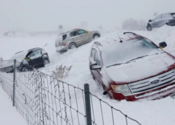 Situación de nevada en el estado de Michigan 23/12/2022. Foto: AFP.