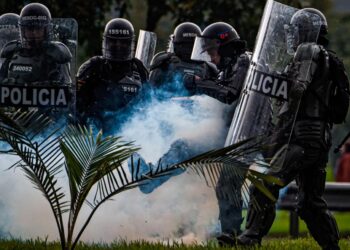 Cerca de una treintena de heridos en una manifestación violenta en Bogotá