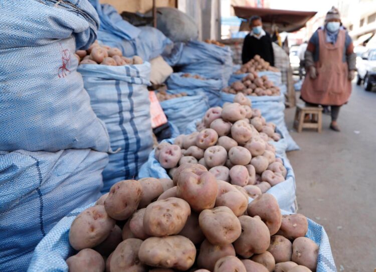 Productores venden papa en un mercado de La Paz. Foto: Archivo LR